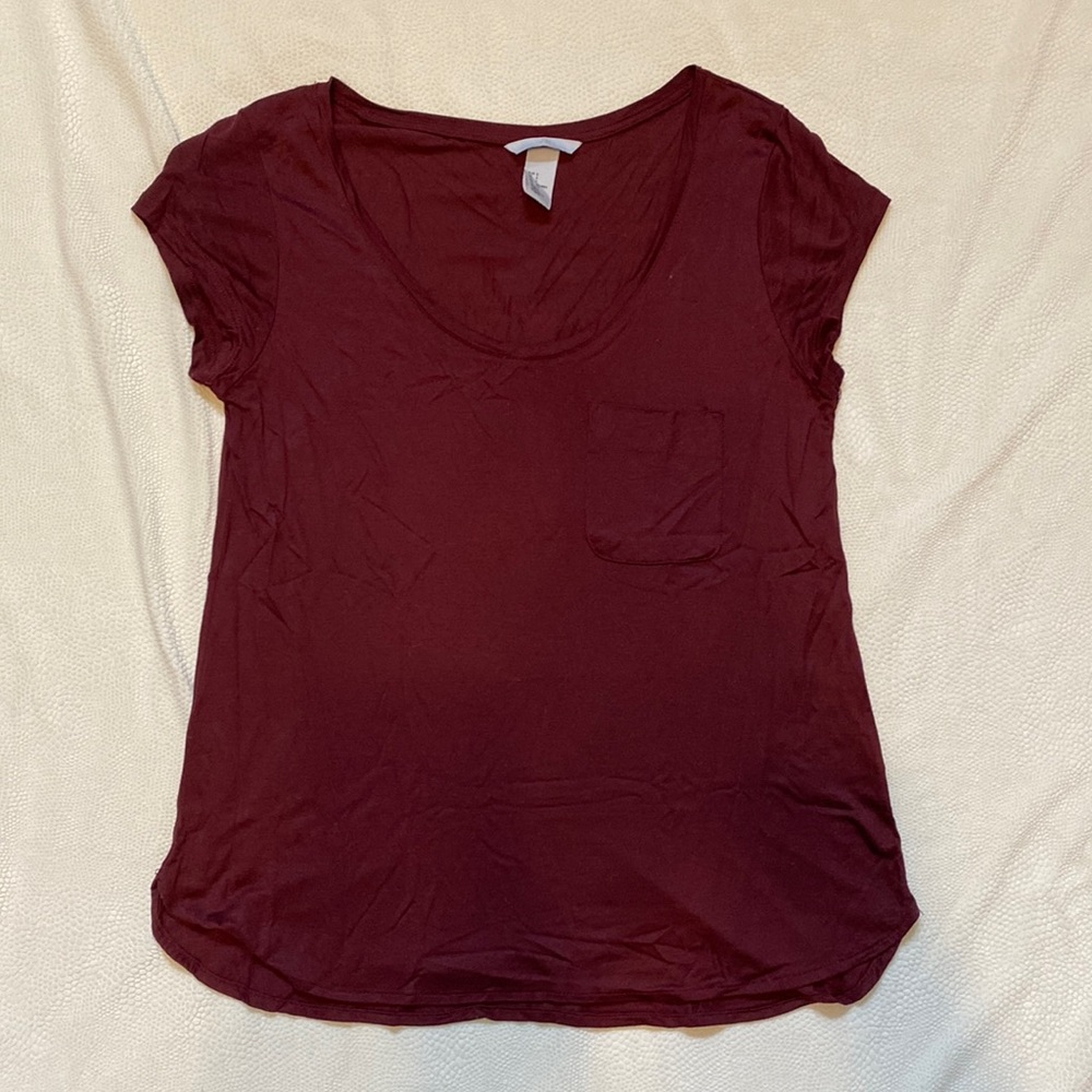 H&M basic, burgundy/maroon, women’s small, rarely worn, 100% viscose